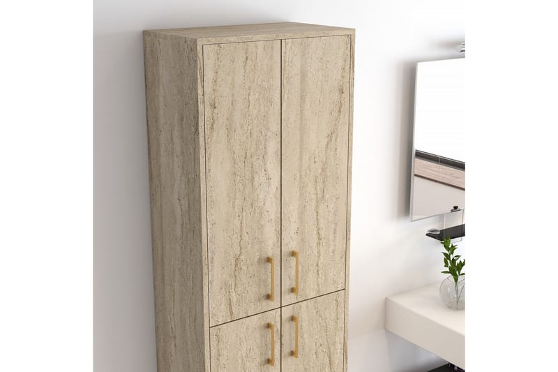 Retzow Korkeakaappi - Beige - Säilytys - Kaappi - S�äilytyskaappi