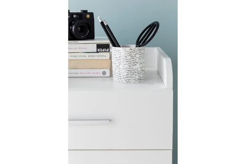 Rullakontti Wohnling 4 laatikkoa, pyörillä, säilytyslokero, peitetty lastulevy, moderni tyyli Valkoinen - Valkoinen - Säilytys - Säilytyskalusteet - Lipasto - Laatikostot