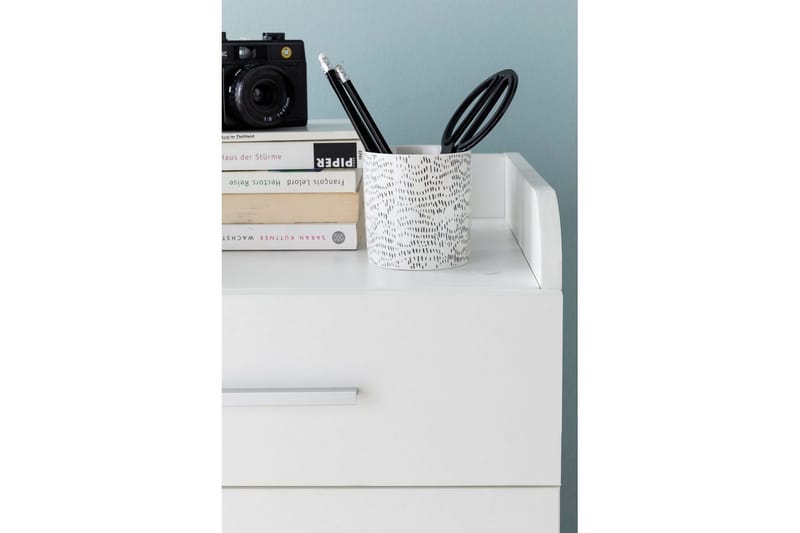 Rullakontti Wohnling 4 laatikkoa, pyörillä, säilytyslokero, peitetty lastulevy, moderni tyyli Valkoinen - Valkoinen - Säilytys - Säilytyskalusteet - Lipasto - Laatikostot