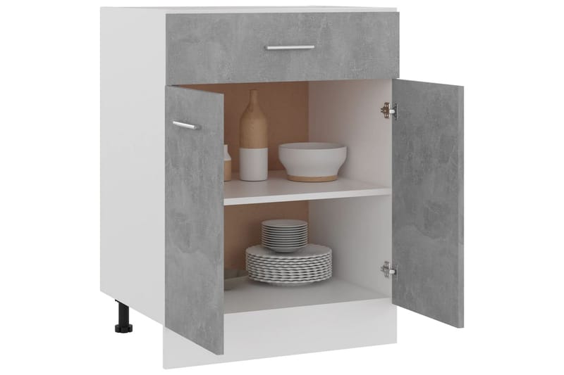 Alalipastokaappi betoninharmaa 60x46x81,5 cm lastulevy - Harmaa - Säilytys - Kaappi - Säilytyskaappi