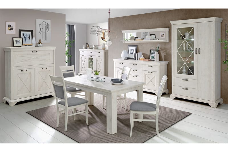 Baarikaappi Hareholme 123 cm - Valkoinen - Säilytys - Kaappi - Säilytyskaappi