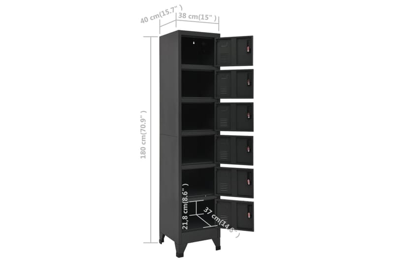 beBasic Pukukaappi antrasiitti 38x40x180 cm teräs - Antrasiitti - Säilytys - Kaappi - Säilytyskaappi