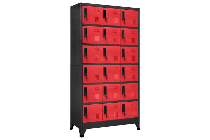 beBasic Pukukaappi antrasiitti ja punainen 90x40x180 cm teräs - Antrasiitti - Säilytys - Kaappi - Säilytyskaappi