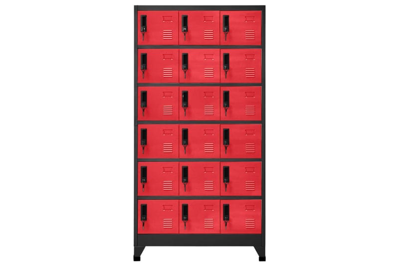 beBasic Pukukaappi antrasiitti ja punainen 90x40x180 cm teräs - Antrasiitti - Säilytys - Kaappi - Säilytyskaappi