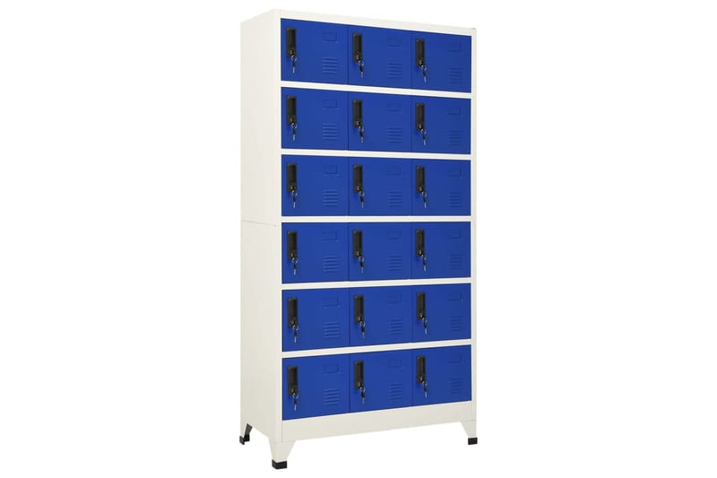 beBasic Pukukaappi harmaa ja sininen 90x40x180 cm teräs - Harmaa - Säilytys - Kaappi - Säilytyskaappi