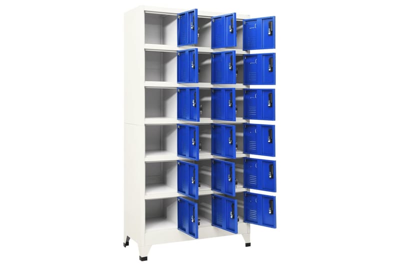 beBasic Pukukaappi harmaa ja sininen 90x40x180 cm teräs - Harmaa - Säilytys - Kaappi - Säilytyskaappi