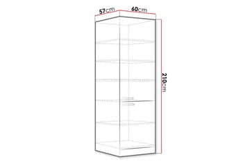 Bianco Kaappi ovilla 60x57x210 cm - Säilytys - Kaappi - Säilytyskaappi