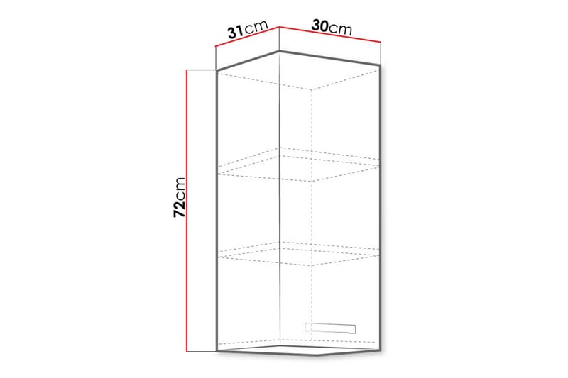 Bianco Seinäkaappi 30x31x71,5 cm - Säilytys - Kaappi - Säilytyskaappi