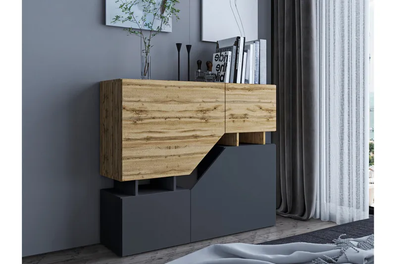 Carbost Highboard Anthracite - Säilytys - Kaappi - Säilytyskaappi