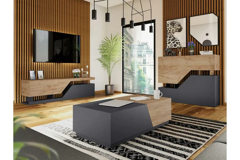 Carbost Highboard Anthracite - Säilytys - Kaappi - Säilytyskaappi