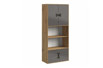Castlebay Highboard Grey High Gloss - Säilytys - Kaappi - Säilytyskaappi