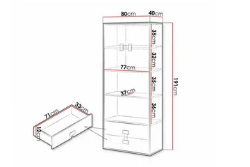 Castlebay Highboard White - Säilytys - Kaappi - Säilytyskaappi