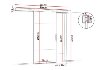 Clonmore Highboard Anthracite - Talo & remontointi - Rakentaminen - Ovet - Liukuovi