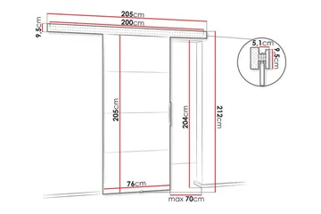 Clonmore Highboard Brown - Talo & remontointi - Rakentaminen - Ovet - Liukuovi