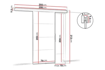 Clonmore Highboard White - Talo & remontointi - Rakentaminen - Ovet - Liukuovi