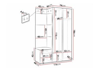 Dunvegan Highboard Black - Säilytys - Kaappi - Säilytyskaappi