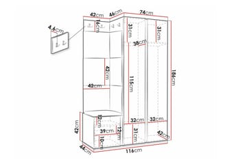 Dunvegan Highboard Black - Säilytys - Kaappi - Säilytyskaappi