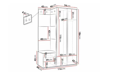 Dunvegan Highboard White - Säilytys - Kaappi - Säilytyskaappi