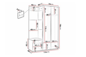 Dunvegan Highboard White - Säilytys - Kaappi - Säilytyskaappi