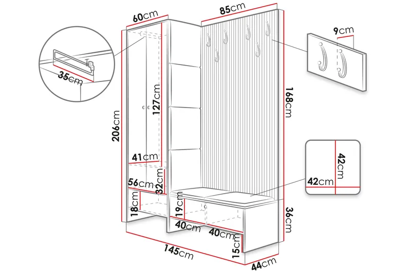 Dunvegan Highboard White - Säilytys - Kaappi - Säilytyskaappi