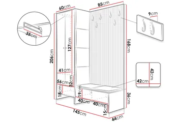 Dunvegan Highboard White - Säilytys - Kaappi - Säilytyskaappi