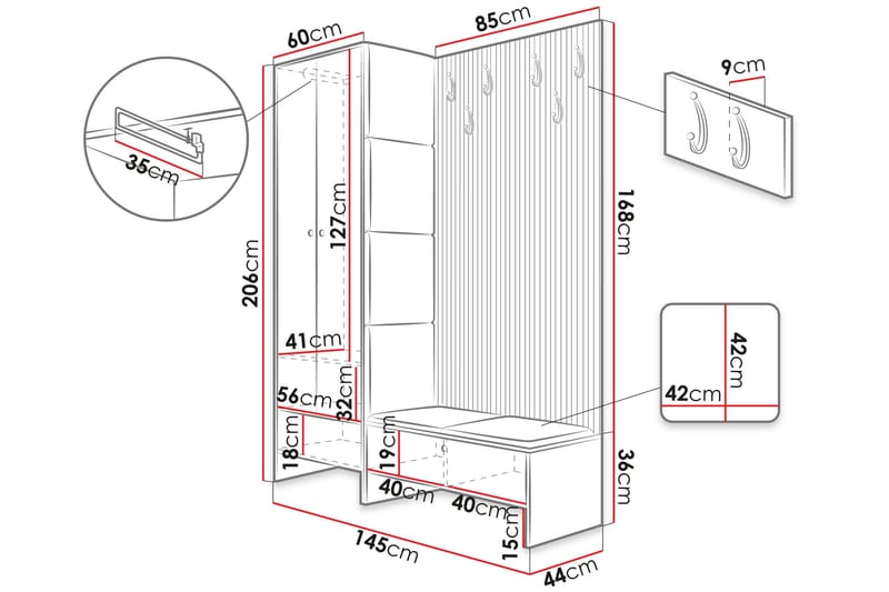 Dunvegan Highboard White - Säilytys - Kaappi - Säilytyskaappi