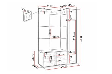 Dunvegan Highboard White - Säilytys - Kaappi - Säilytyskaappi