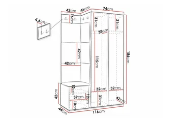 Dunvegan Highboard White - Säilytys - Kaappi - Säilytyskaappi