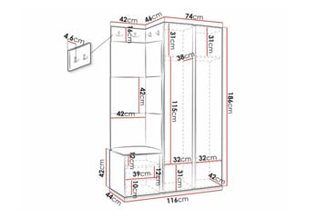 Dunvegan Highboard White - Säilytys - Kaappi - Säilytyskaappi