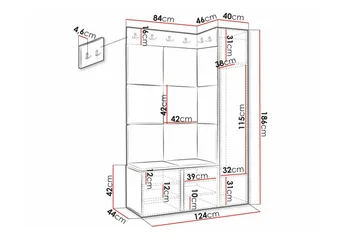 Dunvegan Highboard White - Säilytys - Kaappi - Säilytyskaappi
