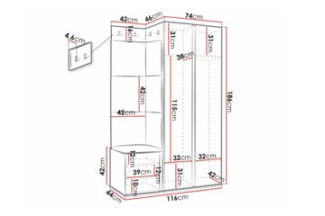 Dunvegan Highboard White - Säilytys - Kaappi - Säilytyskaappi