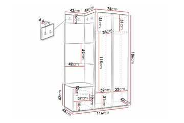 Dunvegan Highboard White - Säilytys - Kaappi - Säilytyskaappi