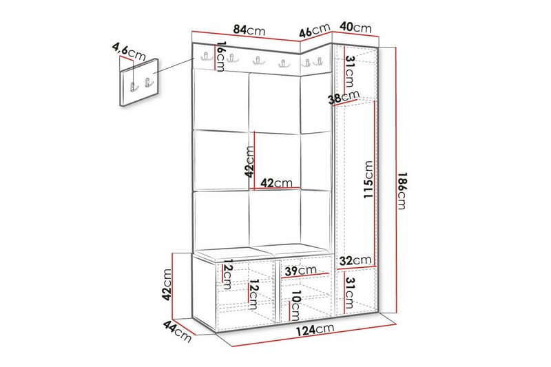 Dunvegan Highboard White - Säilytys - Kaappi - Säilytyskaappi