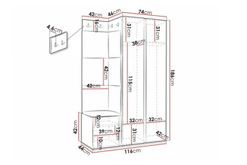 Dunvegan Highboard White - Säilytys - Kaappi - Säilytyskaappi