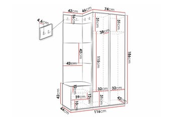 Dunvegan Highboard White - Säilytys - Kaappi - Säilytyskaappi