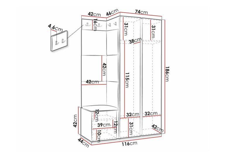 Dunvegan Highboard White - Säilytys - Kaappi - Säilytyskaappi