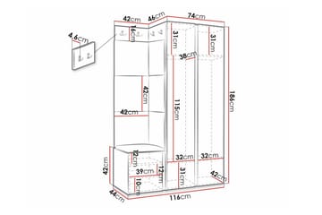 Dunvegan Highboard White - Säilytys - Kaappi - Säilytyskaappi