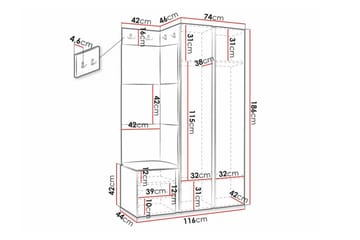 Dunvegan Highboard White - Säilytys - Kaappi - Säilytyskaappi