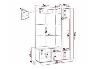 Dunvegan Highboard White - Säilytys - Kaappi - Säilytyskaappi