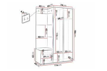Dunvegan Highboard White - Säilytys - Kaappi - Säilytyskaappi