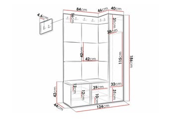 Dunvegan Highboard White - Säilytys - Kaappi - Säilytyskaappi