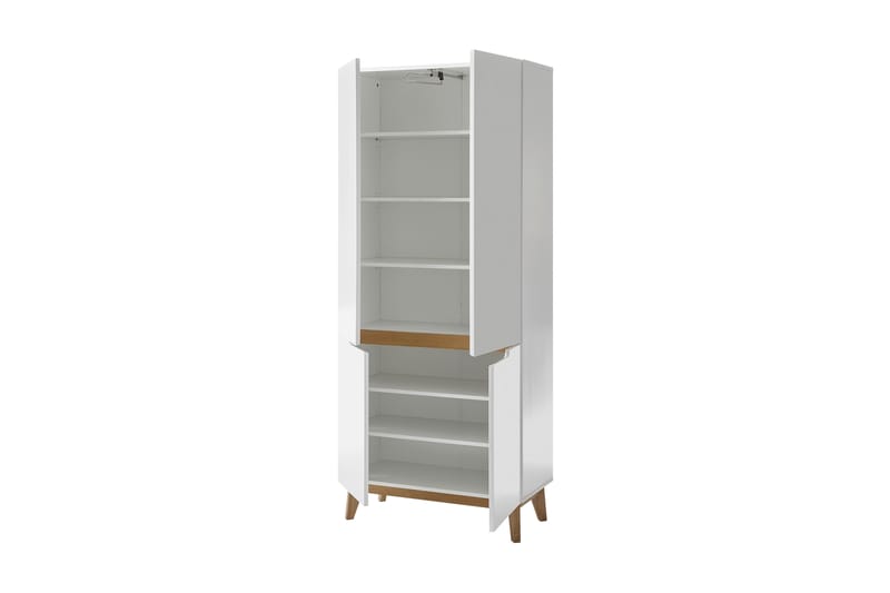 Eteiskaappi Marleny 85 cm - Valkoinen/Tammi - Säilytys - Kaappi - Säilytyskaappi