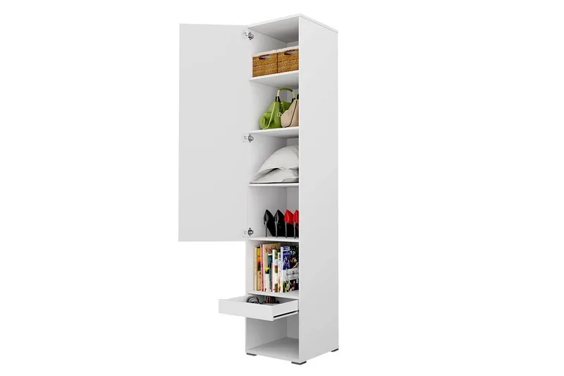 Förvaringsskåp White High gloss 45x46x217 - Säilytys - Kaappi - Säilytyskaappi