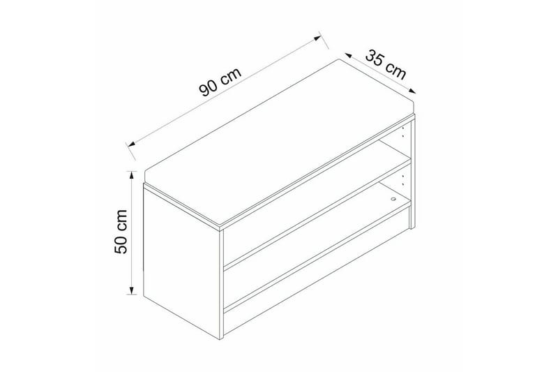 Hew Pukukaappi 90x35 cm - Valkoinen - Säilytys - Kaappi - Säilytyskaappi