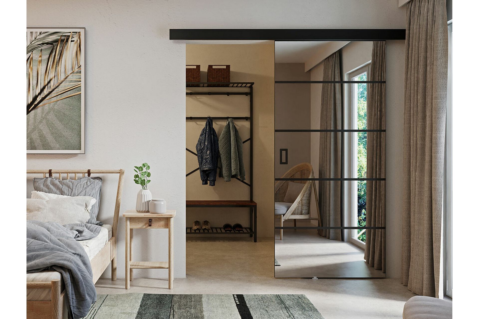Highboard Clonmore - Musta - Säilytys - Kaappi - Säilytyskaappi