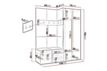 Highboard Dunvegan - Grafiitti - Säilytys - Kaappi - Säilytyskaappi