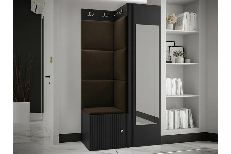 Highboard Dunvegan - Musta - Säilytys - Kaappi - Säilytyskaappi