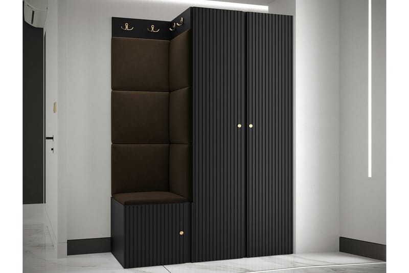 Highboard Dunvegan - Musta - Säilytys - Kaappi - Säilytyskaappi