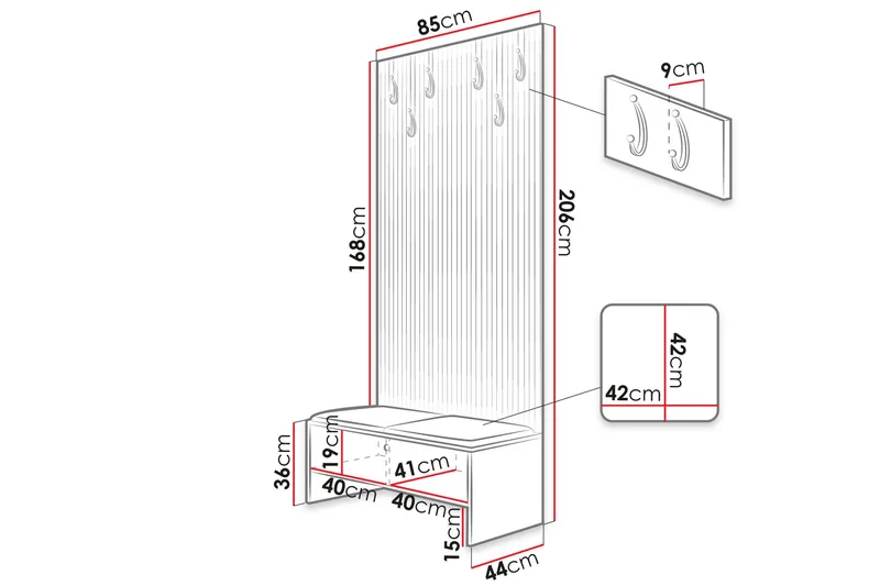 Highboard Dunvegan - Musta - Säilytys - Kaappi - Säilytyskaappi