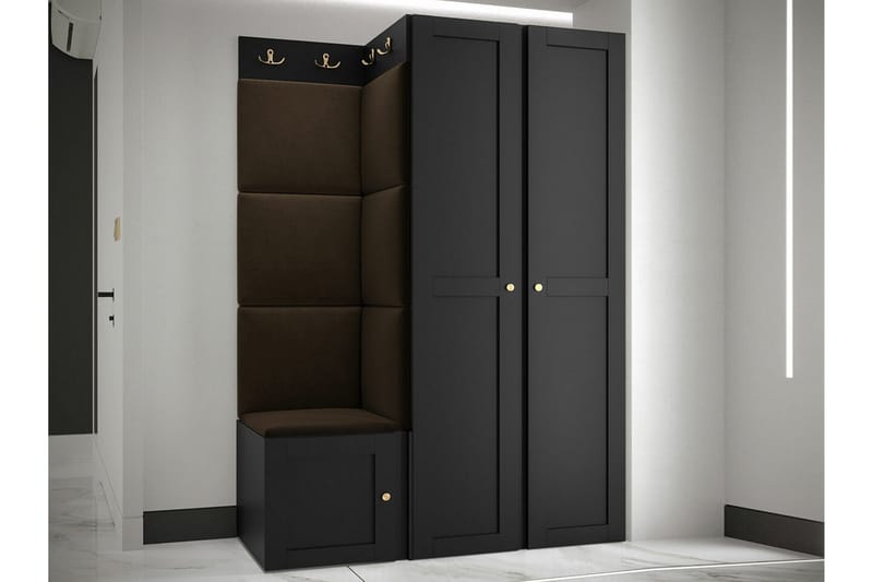 Highboard Dunvegan - Musta - Säilytys - Kaappi - Säilytyskaappi